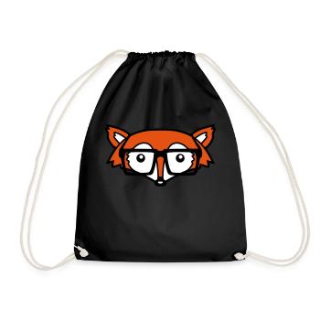 Geek Fuchs Kopf - Turnbeutel - Schwarz - Vorne