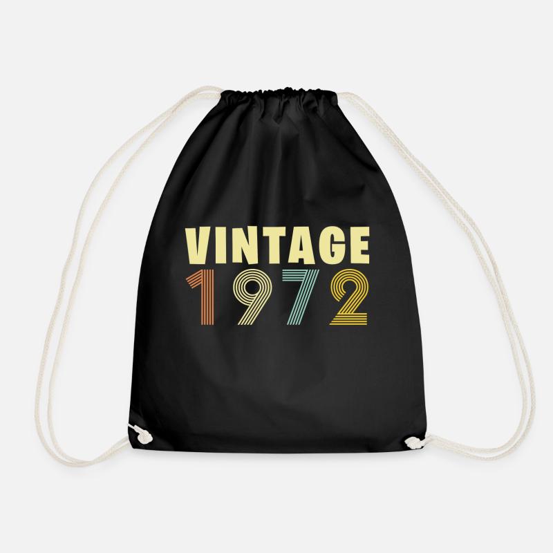 Vintage 1972 - Drawstring Bag - black
