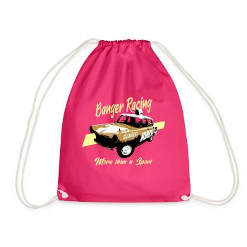 Banger Racing - More Than a Sport - Drawstring Bag - fuchsia - Front