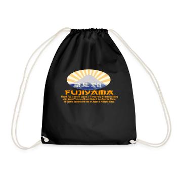 hiking fujiyama mountain japan mountaineering - Drawstring Bag - black - Front