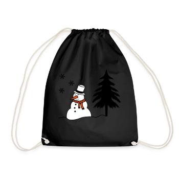 bonhomme de neige - Sac de sport léger - noir - Devant