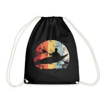 Kayaking Retro - Drawstring Bag - black - Front