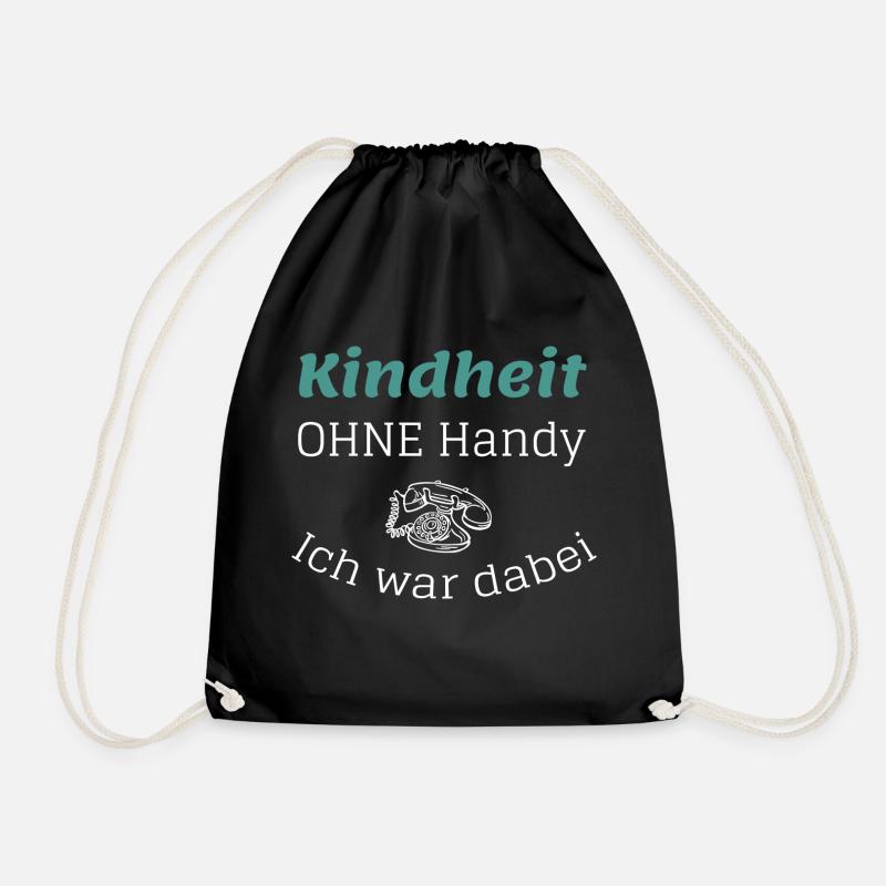 Kindheit ohne Handy - Ich war dabei - Turnbeutel - Schwarz