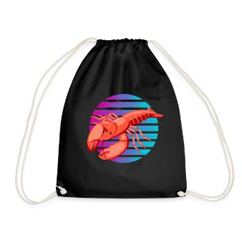 Retro-Synthwave Crab crabe fruits de mer Caju - Sac de sport léger - noir - Devant