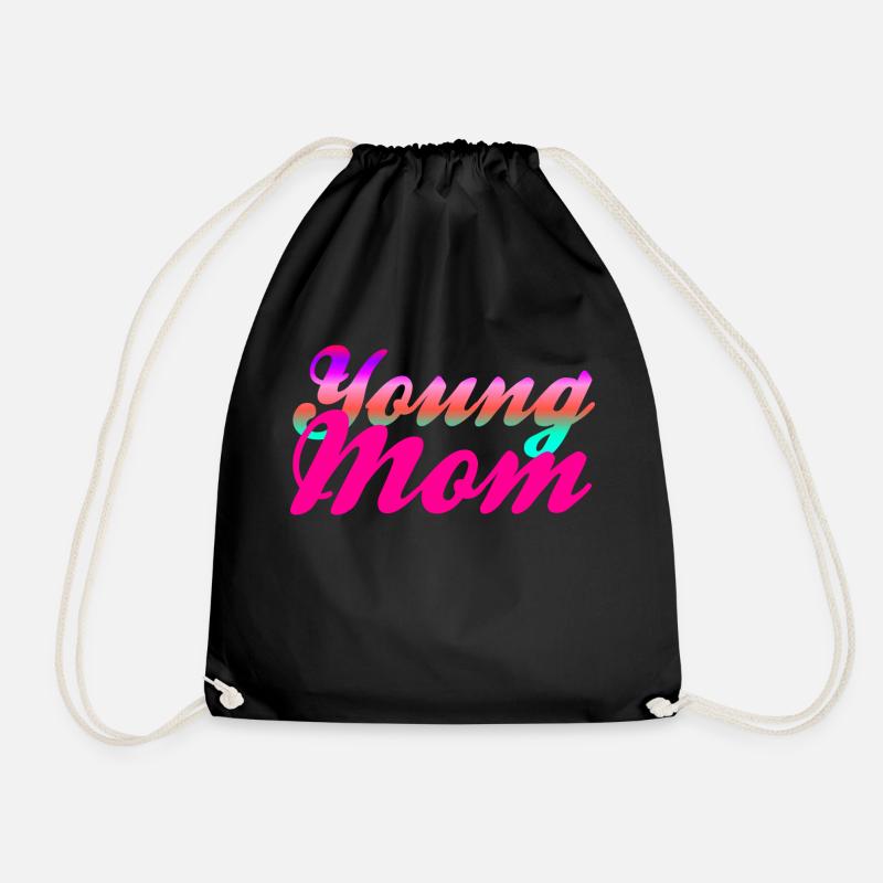 Young Mom - Drawstring Bag - black