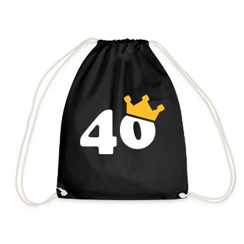40 couronne 40 anniversaire 40 ans - Sac de sport léger - noir - Devant