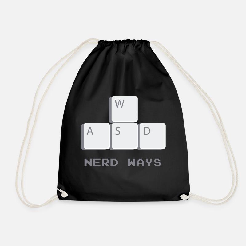 nerd way - Drawstring Bag - black