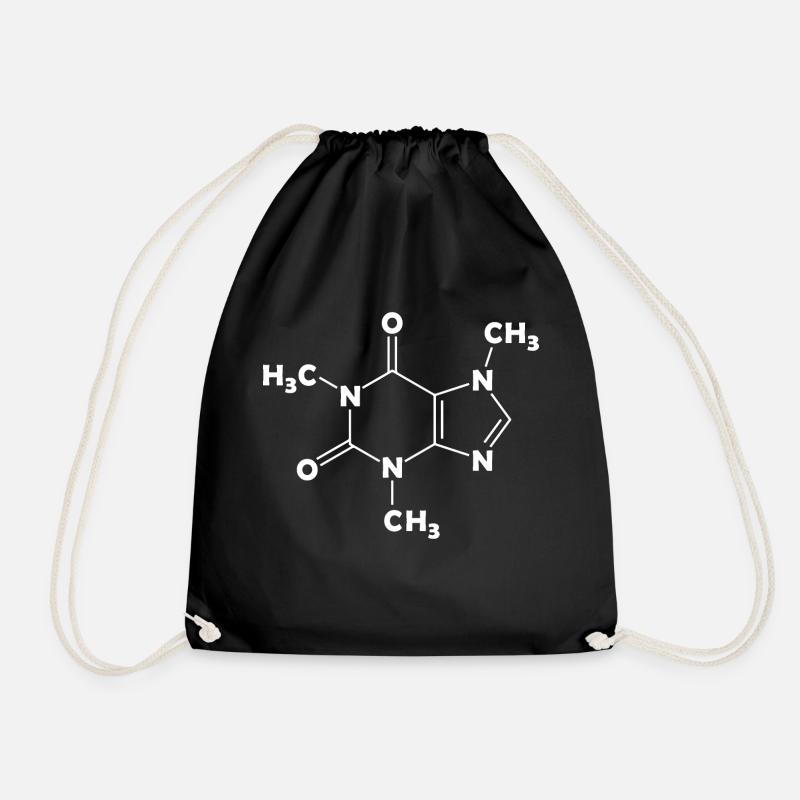 Koffein Molekül Strukturformel Kaffee Chemie - Turnbeutel - Schwarz