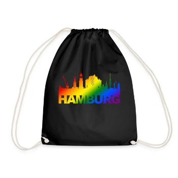 Hamburg Pride Skyline - Turnbeutel - Schwarz - Vorne