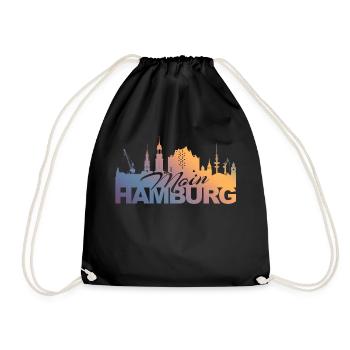 Moin Hamburg - Farbverlauf - Turnbeutel - Schwarz - Vorne