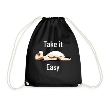 Hund Yoga Haustier Take It Easy - Turnbeutel - Schwarz - Vorne