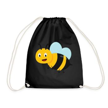Bee - Drawstring Bag - black - Front