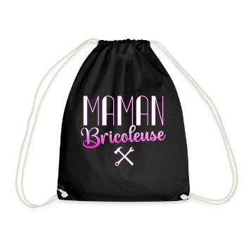 Maman bricoleuse cadeau femme bricolage humour - Sac de sport léger - noir - Devant