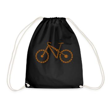 Bike font in bicycle form - Drawstring Bag - black - Front