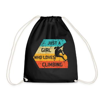 Juste une fille qui aime grimper rétro Climber - Sac de sport léger - noir - Devant