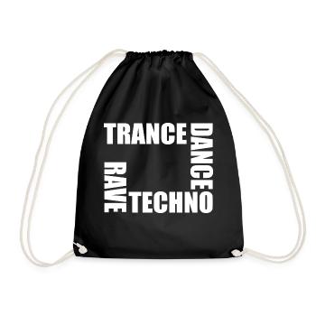 rave techno dance trance - Sac de sport léger - noir - Devant