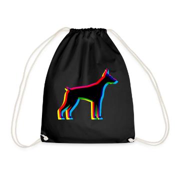 CMYK Dobermann - Drawstring Bag - black - Front