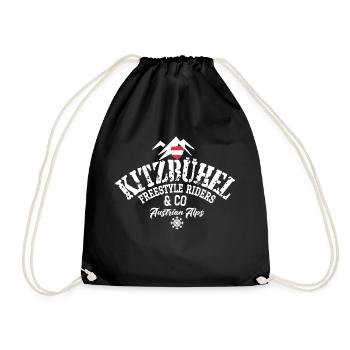 Kitzbuhel Freestyle riders Austrian Alps - Drawstring Bag - black - Front