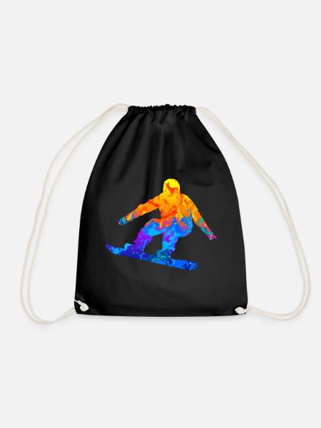Snowboard Snowboarden Snowboarder Wintersport - Turnbeutel - Schwarz