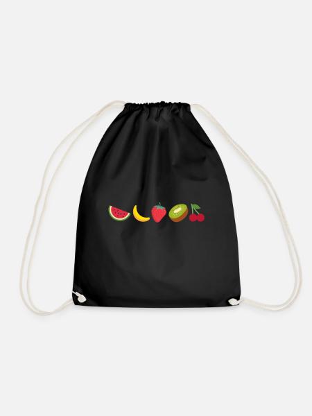 Obst - Turnbeutel - Schwarz