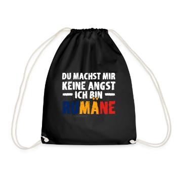 Rumänien Rumänisch Rumäne Geschenk - Turnbeutel - Schwarz - Vorne