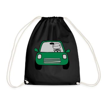 Driver Comic Car - Drawstring Bag - black - Front