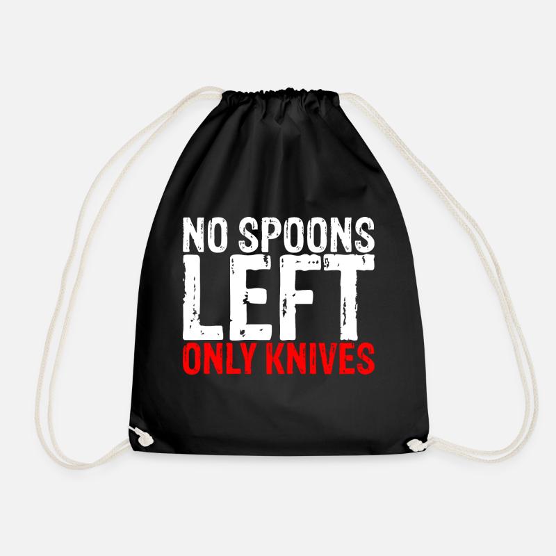 No Spoons Left Only Knives 3 - Turnbeutel - Schwarz