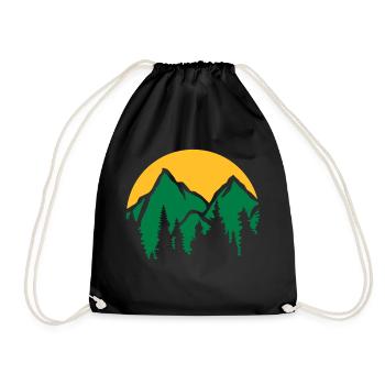 Montagnes Soleil Conifères - Sac de sport léger - noir - Devant
