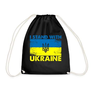 I Stand With Ukraine - Drawstring Bag - black - Front