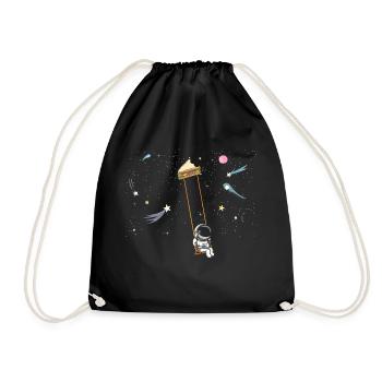 Astronaut Sandwich Love Astronomy Sandwich - Drawstring Bag - black - Front