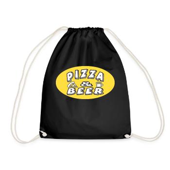 Pizza - Turnbeutel - Schwarz - Vorne