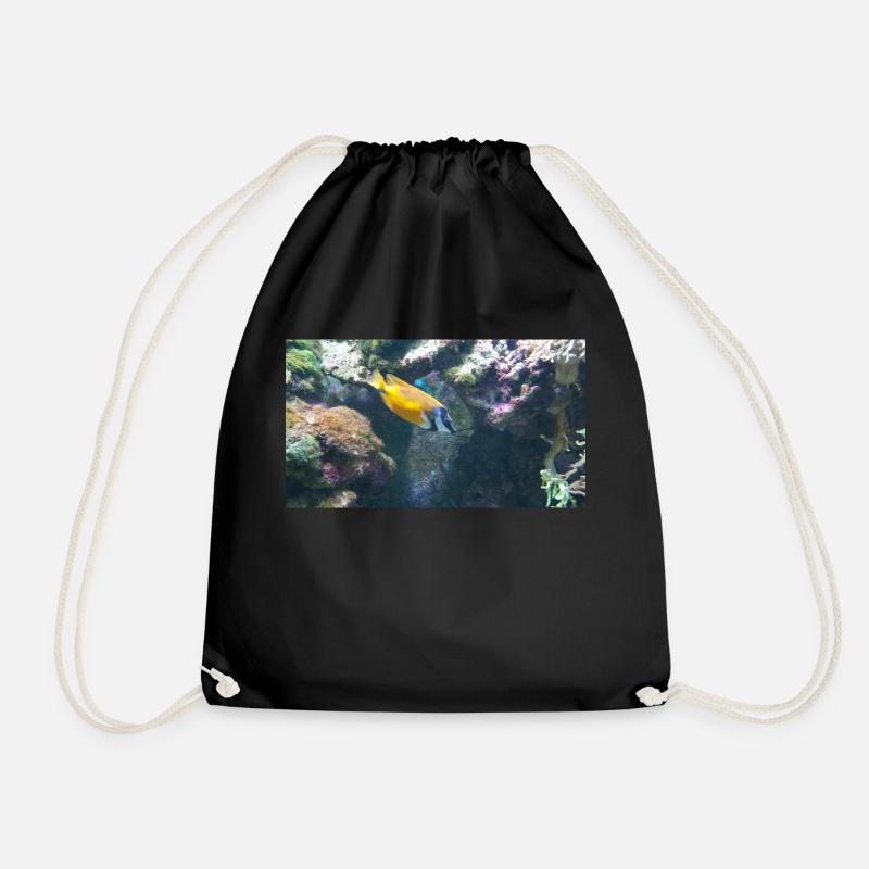 Fish - Drawstring Bag - black