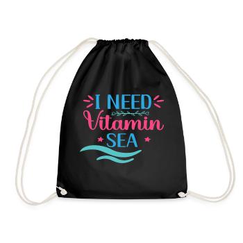 I need Vitamin Sea - Drawstring Bag - black - Front