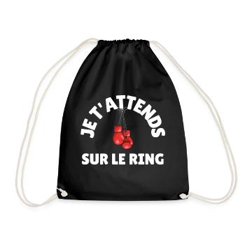 Boxe fan - idee cadeau boxeur - Sac de sport léger - noir - Devant
