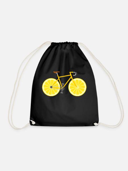 Rennrad Fahrrad Obst Frucht Zitrone - Turnbeutel - Schwarz