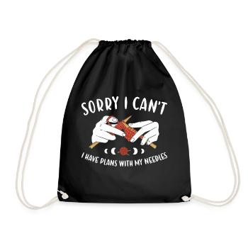 Désolé, je ne peux pas avoir de projets avec mes aiguilles à tricoter - Sac de sport léger - noir - Devant