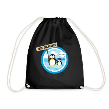 SAVE THE PLANET - Turnbeutel - Schwarz - Vorne