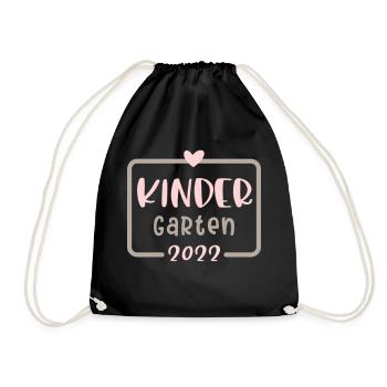 Kindergarten 2022 Herz - Turnbeutel - Schwarz - Vorne