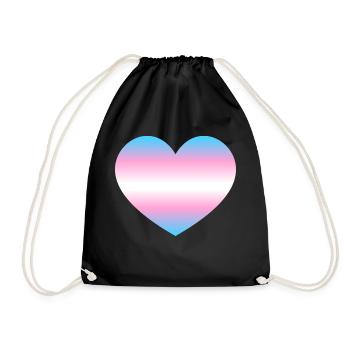 Herz LGBT queer transgender - Turnbeutel - Schwarz - Vorne