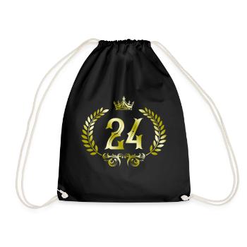 24 Zahl Kranz - Turnbeutel - Schwarz - Vorne