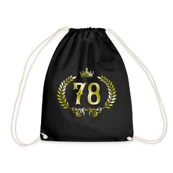 78 Number wreath - Drawstring Bag - black - Front
