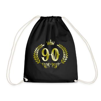 90 Number wreath - Drawstring Bag - black - Front