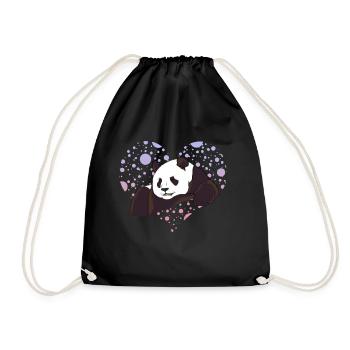 Panda Love - Drawstring Bag - black - Front