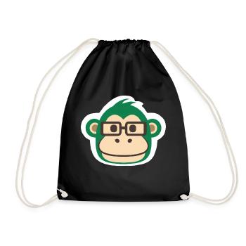 Monkey Sticker Type - Drawstring Bag - black - Front