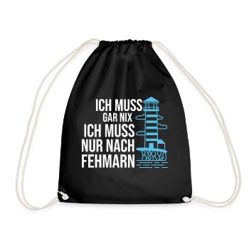 Fehmarn Norddeutschland Ostseeinsel Geschenk - Turnbeutel - Schwarz - Vorne