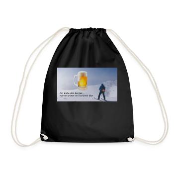 Ski T- Shirt - Turnbeutel - Schwarz - Vorne