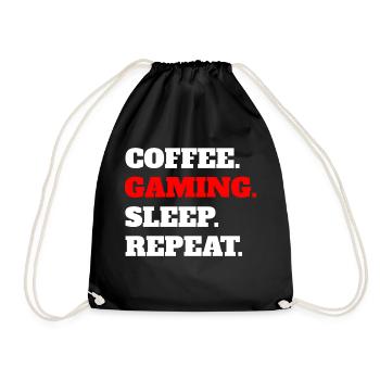 Gamer Funny Gift Gaming Gambler Saying Gambling - Drawstring Bag - black - Front