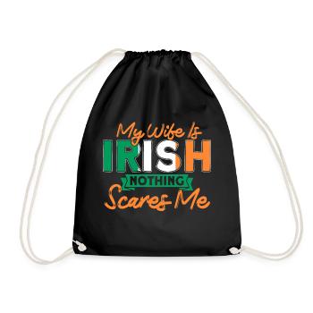 Irland Irische Flagge Irische Ehefrau Geschenk - Turnbeutel - Schwarz - Vorne