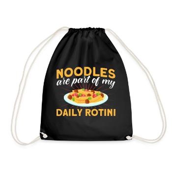 Noodles Noodle Lover Lasagna Spaghetti Gift - Drawstring Bag - black - Front
