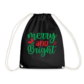 merry and bright - Christmas party - Drawstring Bag - black - Front
